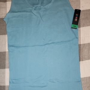 Blue Sleeveless Tank Top